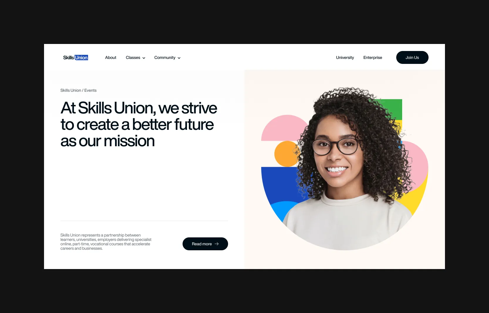 SkillsUnion Web Design mockup